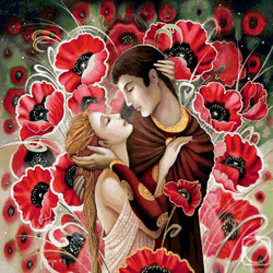 Пара в маках - любовь, страсть, пара - предпросмотр