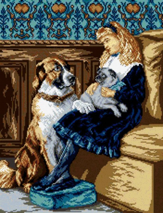 девочка с собаками - собаки - предпросмотр