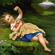 Схема вышивки «Девочка на полянке»