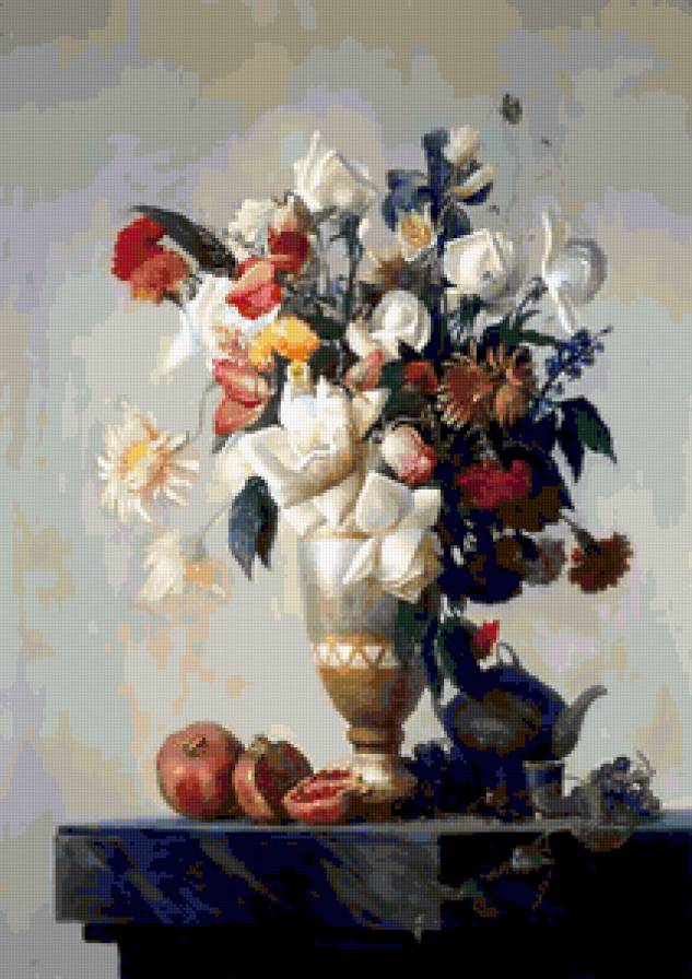 утро - к.мирошник и н.кургузова-мирошник, букет, натюрморт, живопись, цветы - предпросмотр