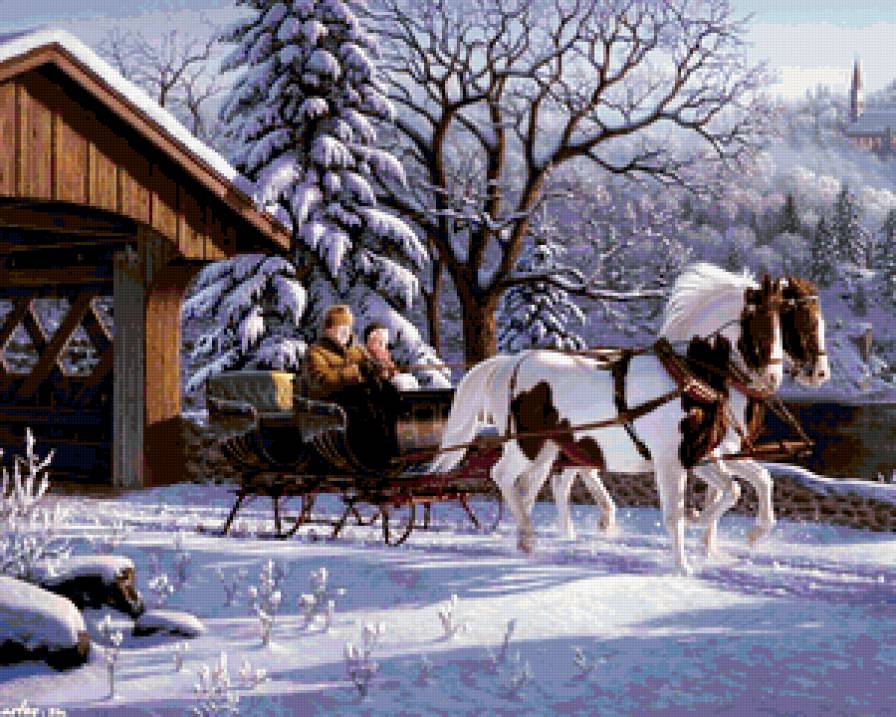 Зимняя прогулка - пейзажи - предпросмотр