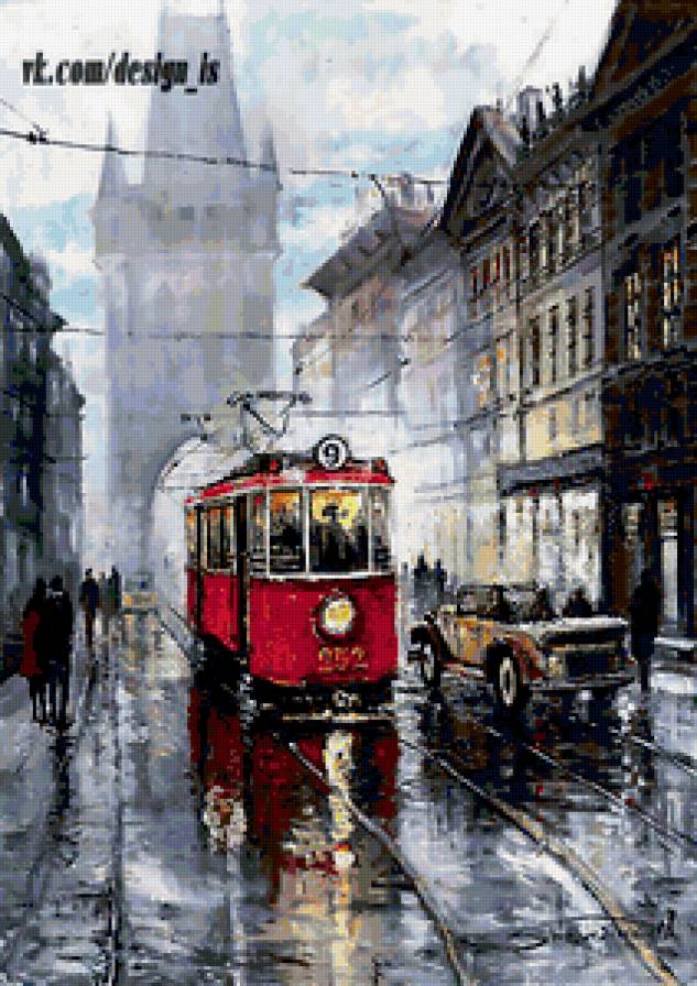 акварели юрия шевчука - городской пейзаж, картина - предпросмотр