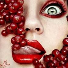 Схема вышивки «Девушка с рябиной»