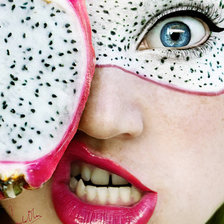 Схема вышивки «Девушка с розовым фруктом»