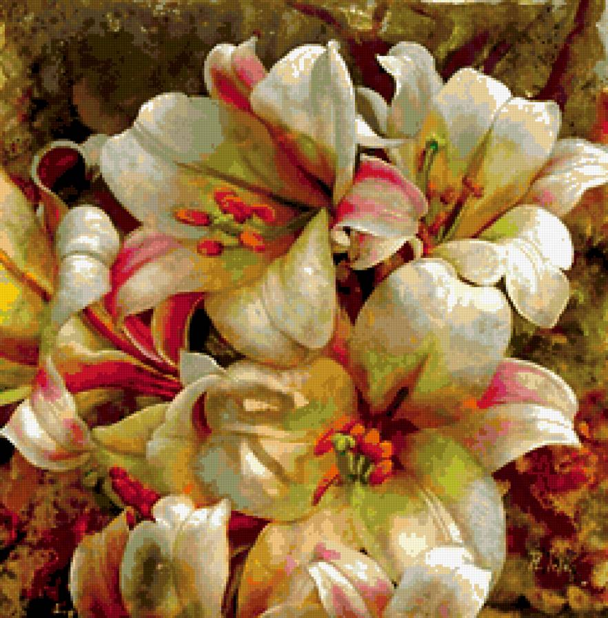 лилии - лилии, цветы.букет - предпросмотр