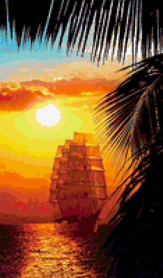 Алые паруса - паруса, корабль, лагуна - предпросмотр