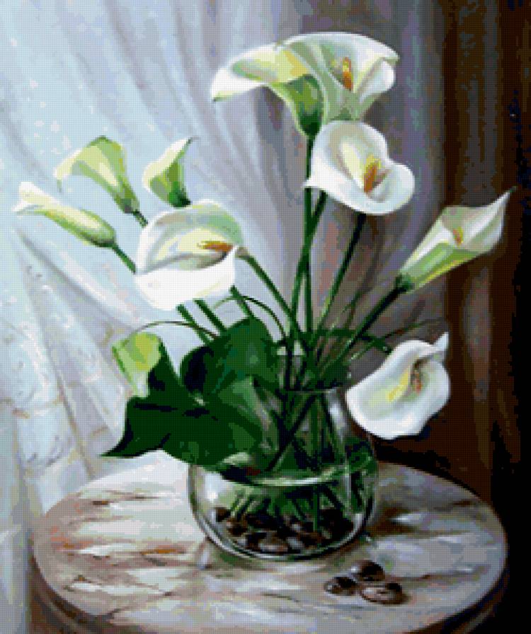 Нежный букет - каллы, цветы, букет - предпросмотр