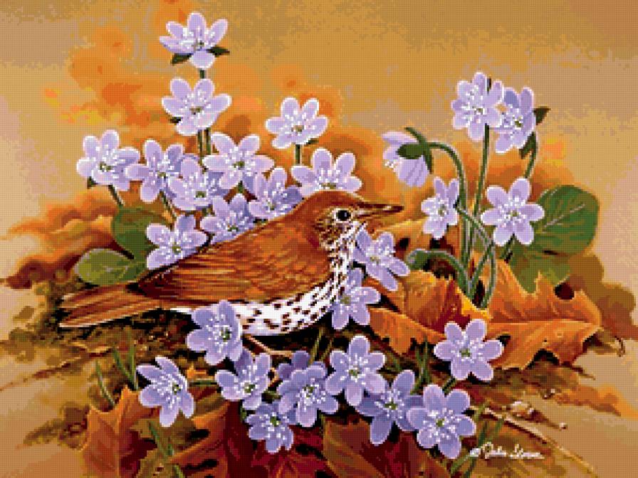 Птицы и цветы 3 - птицы, цветы - предпросмотр