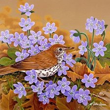 Схема вышивки «Птицы и цветы 3»