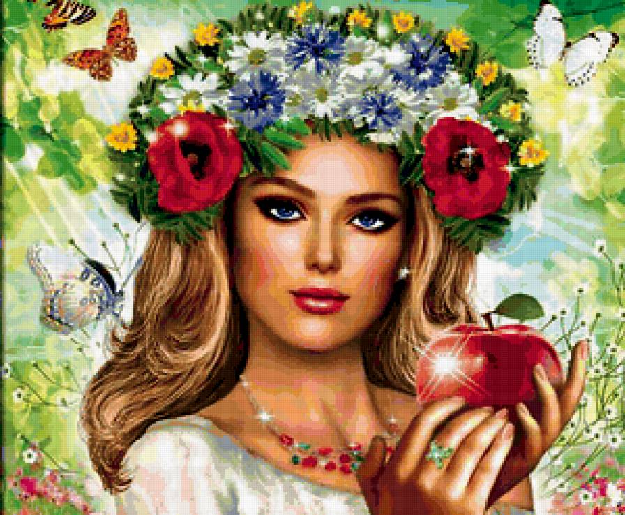 Девушка в венке - девушка, венок - предпросмотр