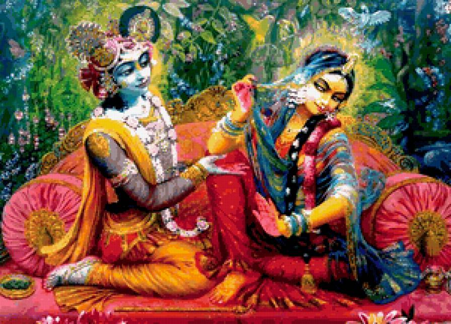 красочная индия - люди, мифы, индия, фэнтези, боги, пара, красочно - предпросмотр