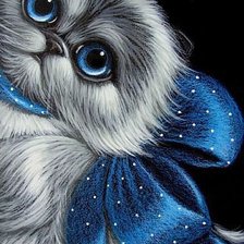 Схема вышивки «Серый кот»