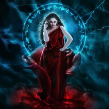 девушка в красном