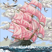 Схема вышивки «Парусник»