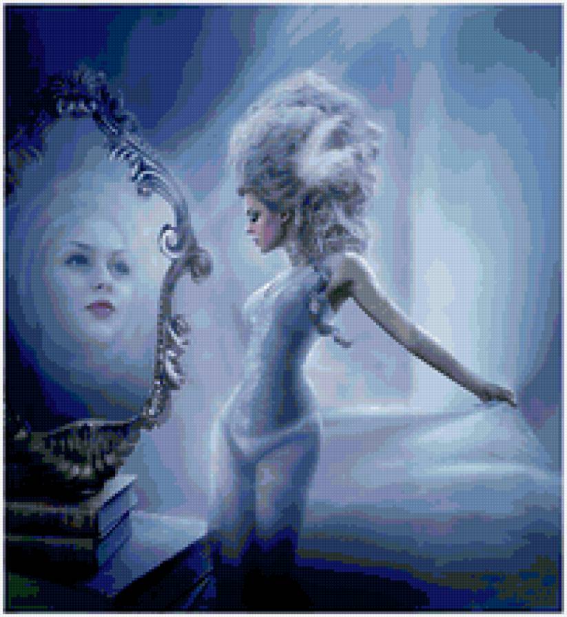 Зазеркалье - зеркало, девушка - предпросмотр