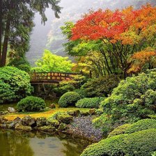 Схема вышивки «озеро в парку»