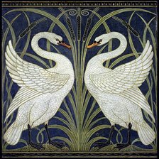 Схема вышивки «Подушка "Лебеди"»