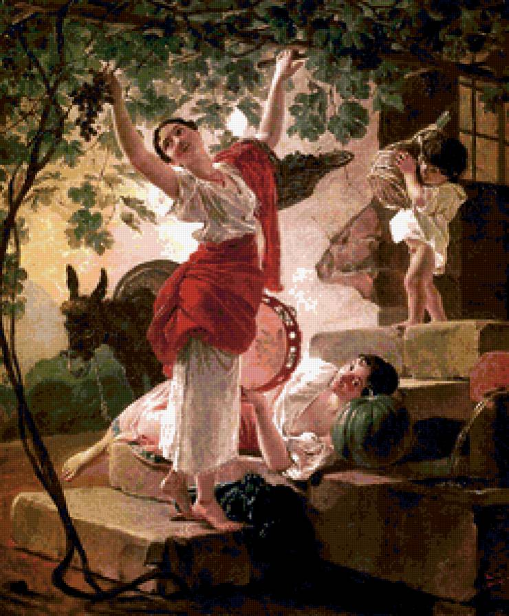 Девушка, собирающая виноград - девушка, виноград, ребенок, люди - предпросмотр