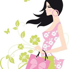 Схема вышивки «Векторная девушка»