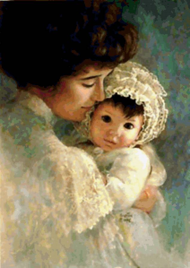 №427292 - мать, живопись, ребенок, женщина, brenda burke, дети, портрет - предпросмотр