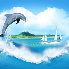 Схема вышивки «дельфин»