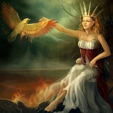 Схема вышивки «птица Феникс»