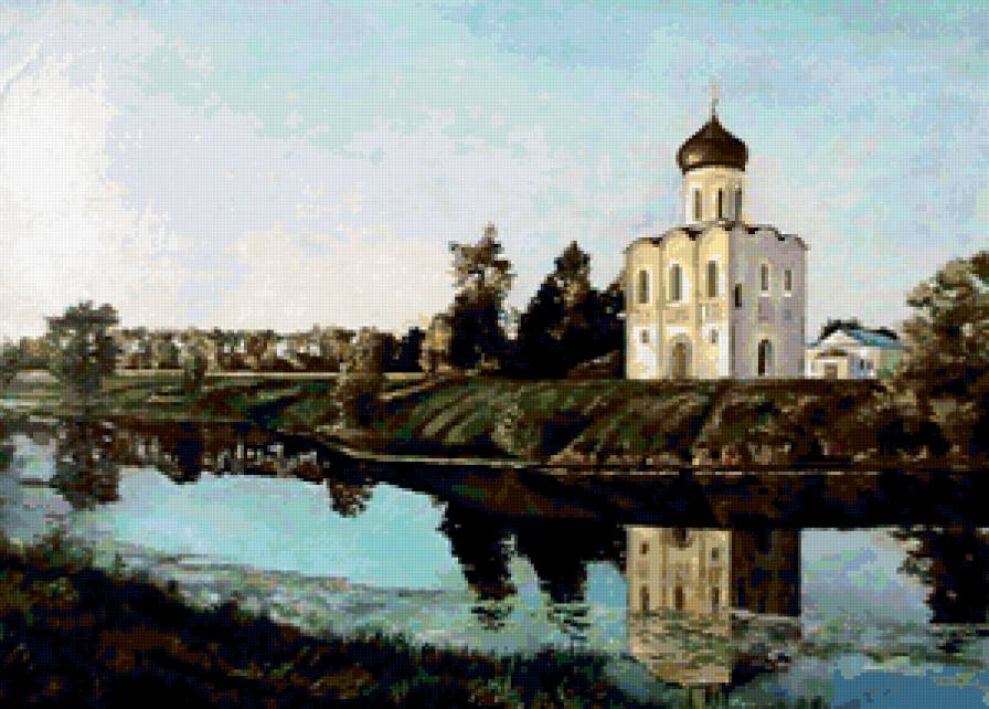 храм на Нерли - церкви, купола, природа, пейзаж, храмы, соборы - предпросмотр