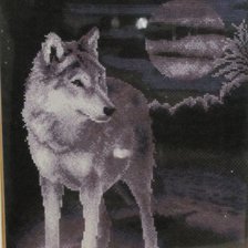 Схема вышивки «волк»