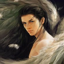 Схема вышивки «черноволосый ангел»