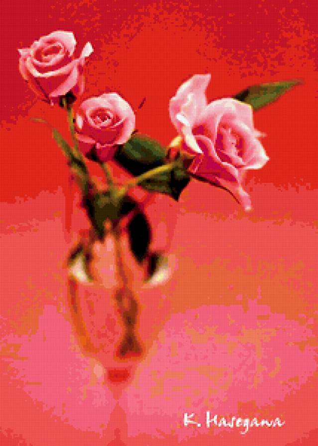 розы - розы, натюрморт, цветы, kyoko hasegawa, букет - предпросмотр