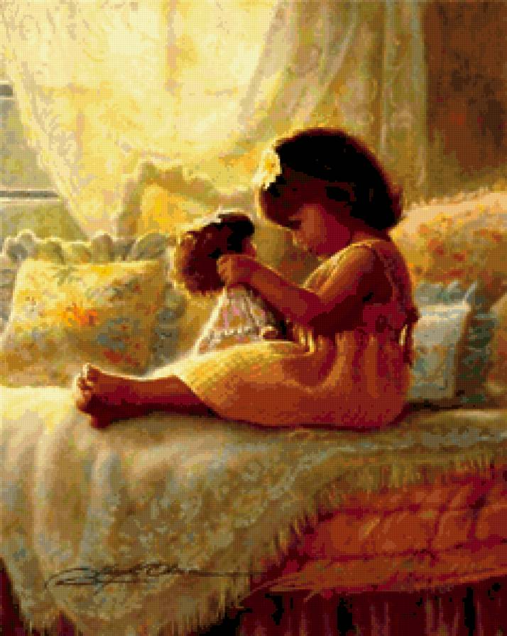 №428201 - кукла, дети, greg olsen, портрет, живопись, девочка, детство - предпросмотр