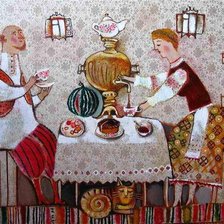 Схема вышивки «за самоваром»