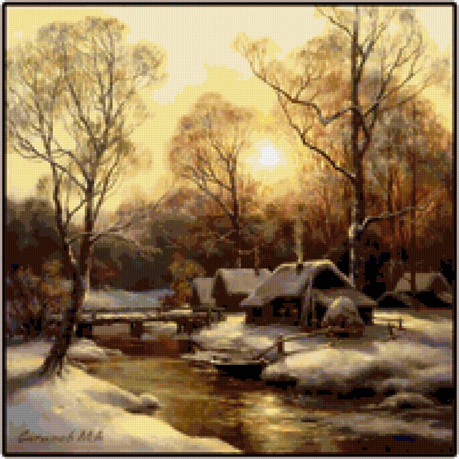 домик в зимнем лесу - предпросмотр