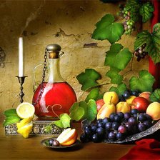 Схема вышивки «Натюрморт с виноградом»