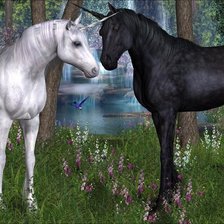 Схема вышивки «единороги противоположности»