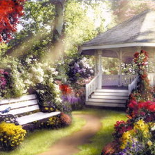 Схема вышивки «Беседка в саду»