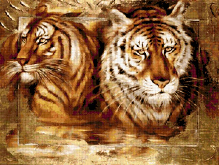 Серия "Большие кошки" - животные, кошки, тигры - предпросмотр