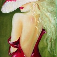 Схема вышивки «дама в шляпе»