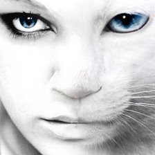 Схема вышивки «Девушка-Кошка»