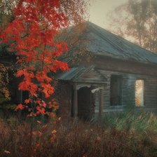 Схема вышивки «дом в лесу»