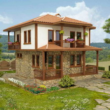 Схема вышивки «дом»