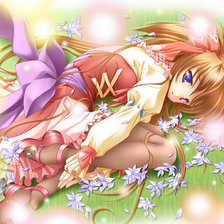 Схема вышивки «Девушка на траве»