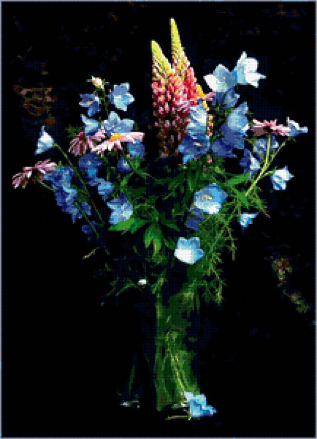 колокольчики - цветы, букет, натюрморт, живопись, колокольчики - предпросмотр