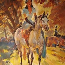 Схема вышивки «прогулка на лошади(Виктор Быстрыкин)»