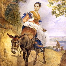 Схема вышивки «Ольга Ферзен на ослике»