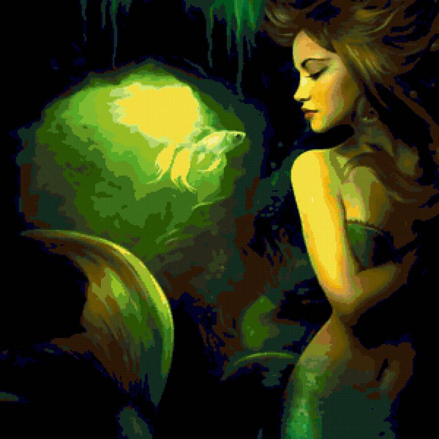 серия "магия" - русалка, фантастика, море, картина, девушка - предпросмотр