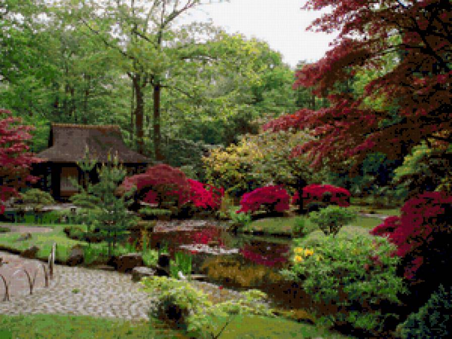 Японский сад - сады, природа, пейзаж, райский сад - предпросмотр