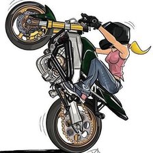 Схема вышивки «Байкерша»