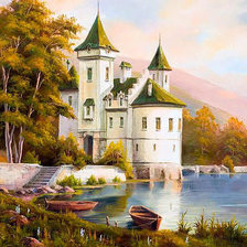 Схема вышивки «замок у воды»