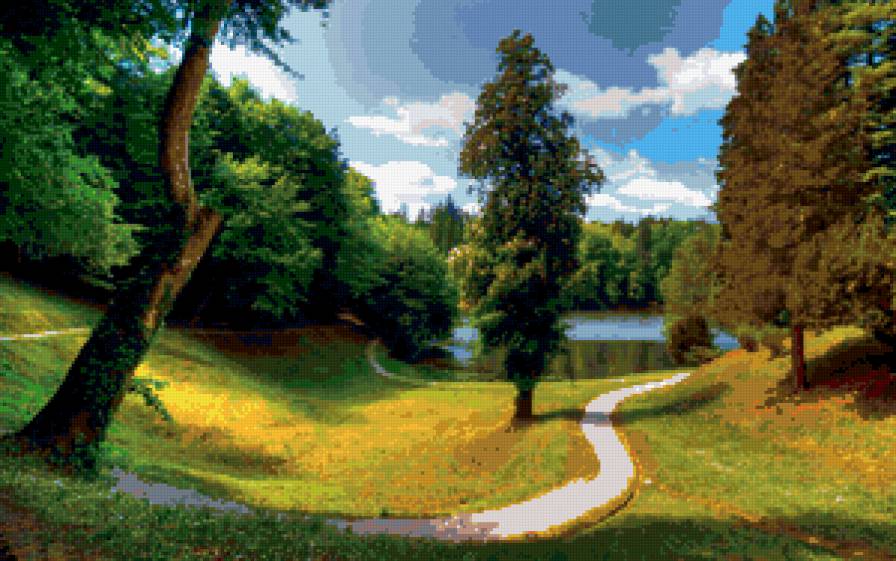 дорога к озеру - пейзаж, природа, тропа, дорожка, лес, озеро - предпросмотр